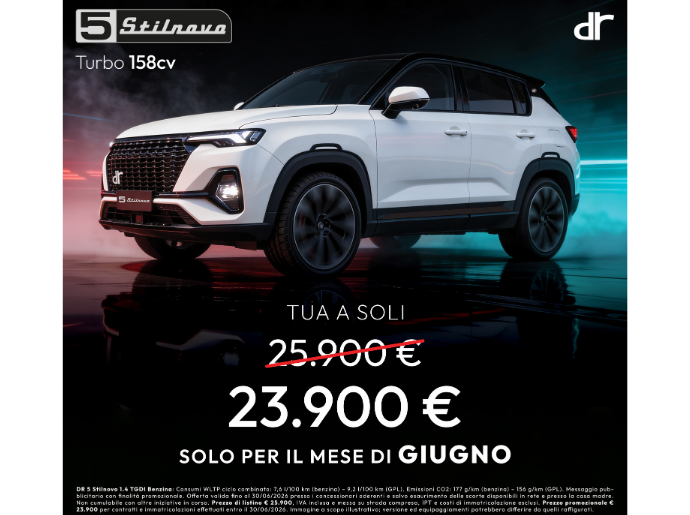 DR 5 Stilnovo disponibile a Napoli presso concessionaria ufficiale DR Auto Scala